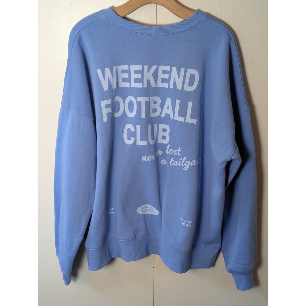 Wild Fable Weekend Football Club Blue Sweatshirt Medium